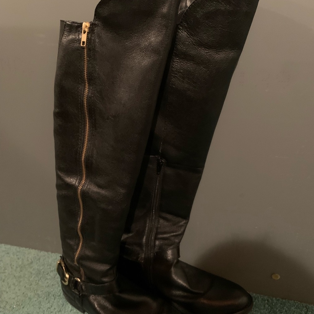 Black leather boots